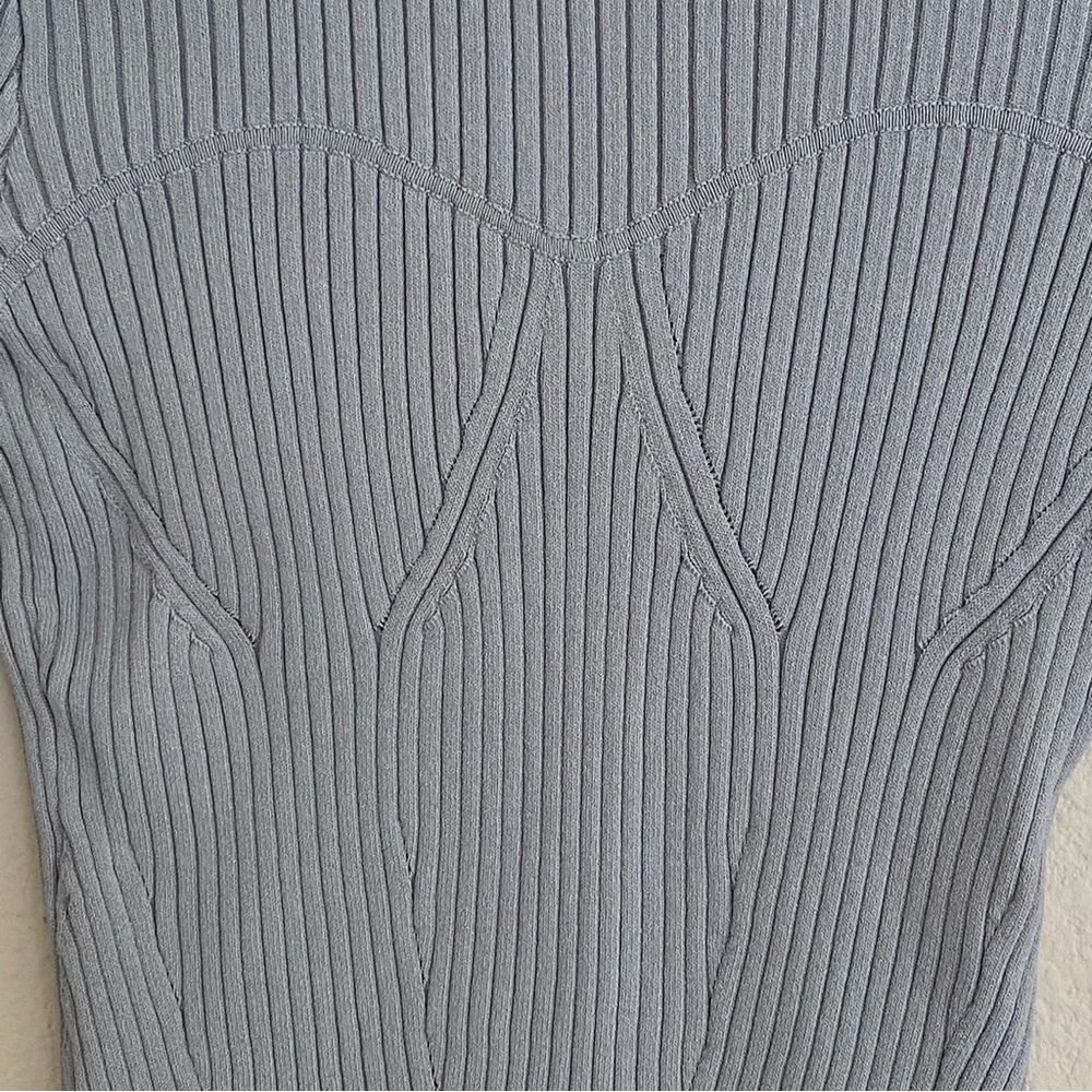 Zara Blue Mock Neck Knit Long Sleeve Top SZ S - Picture 4 of 6